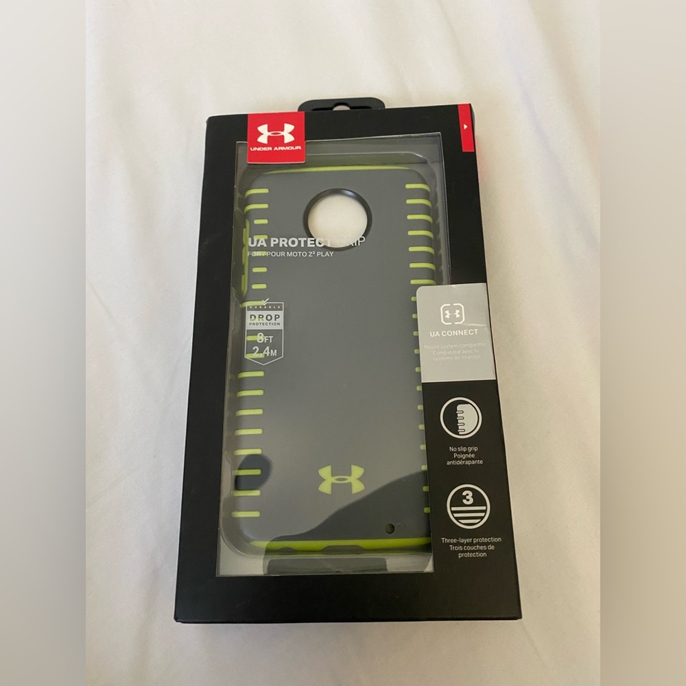 Under Armour UA Protect GRIP Gray/Yellow MOTO z2 PLAY Phone Case